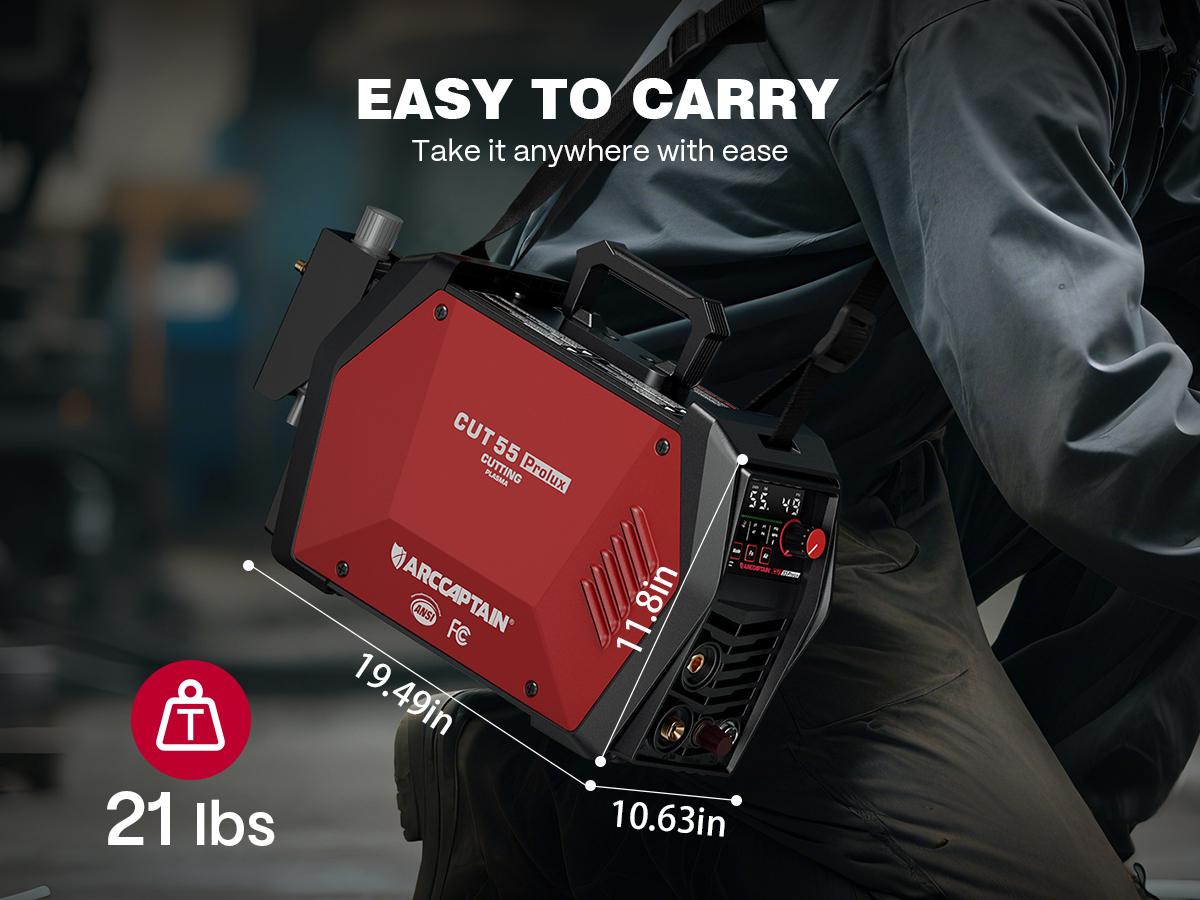 ARCCAPTAIN iControl CUT55 Prolux Plasma Cutter Machine, [APP Control] 55 Amp Non-Touch Pilot Arc, 120V/240V, Upgraded LED Display, Grid Cutting, Rust Removal, Air Pressure Detection for Home DIY,  Multiprocess Cutting Machinefor Dad and Men