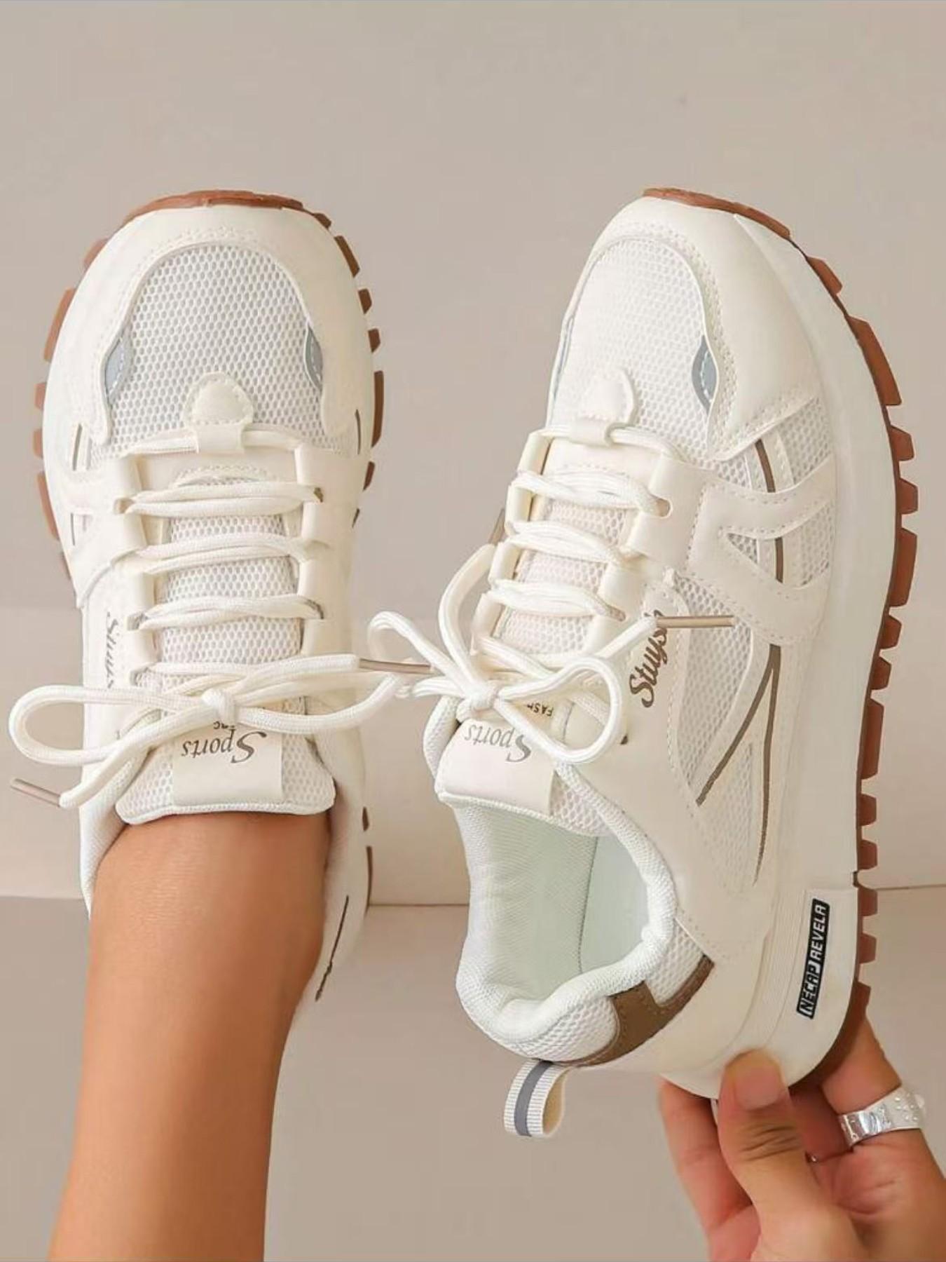 Women's Retro Leather Casual Sneakers, Lace Up Low-Top Comfortable Running Shoes, Non-Slip Daily Wear Trainers for Walking & Street Style