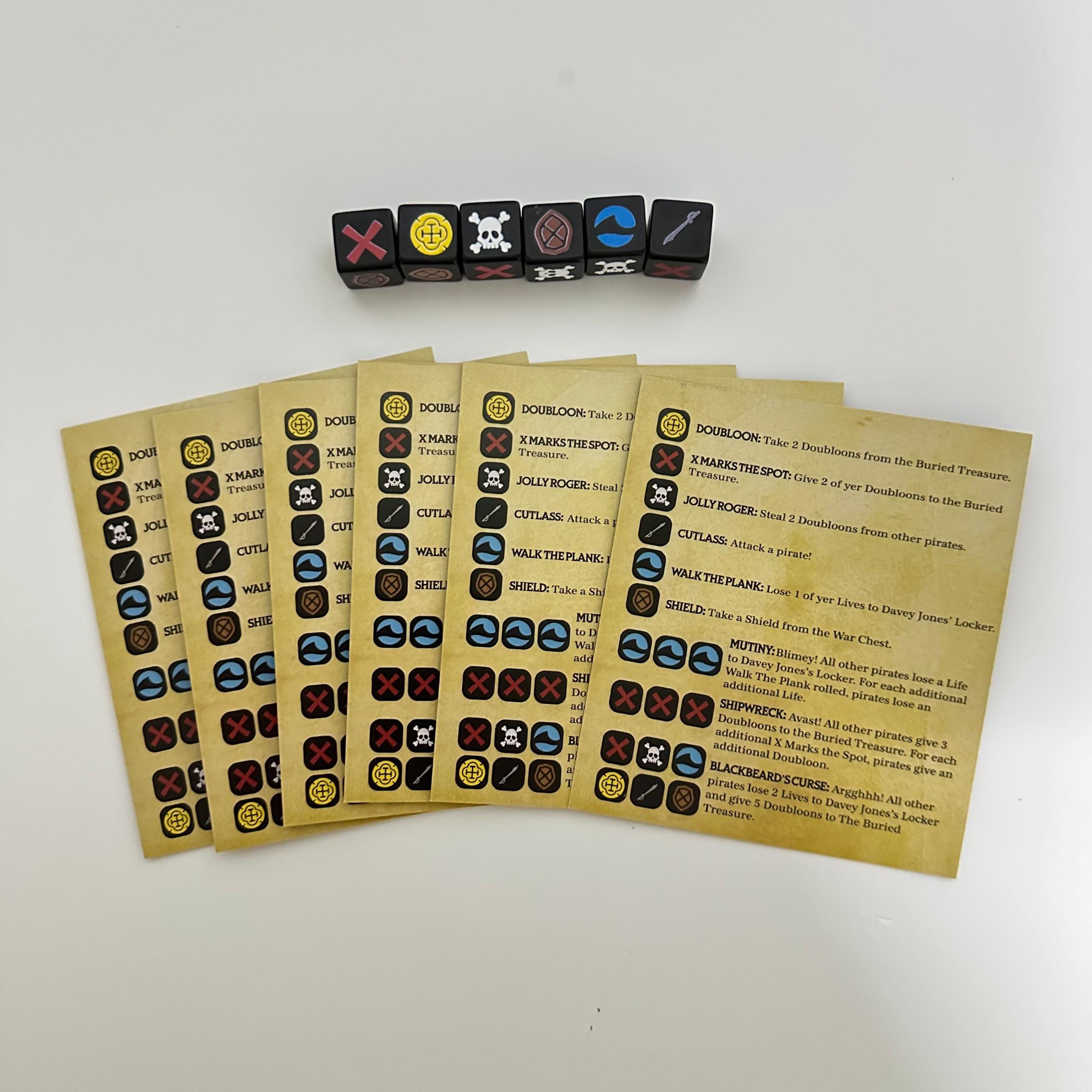 Bootys Dice | Quick Pirate Dice Game | Perfect for Family Game Night, Compact Size Ideal for Travel, Easily Packable and Portable