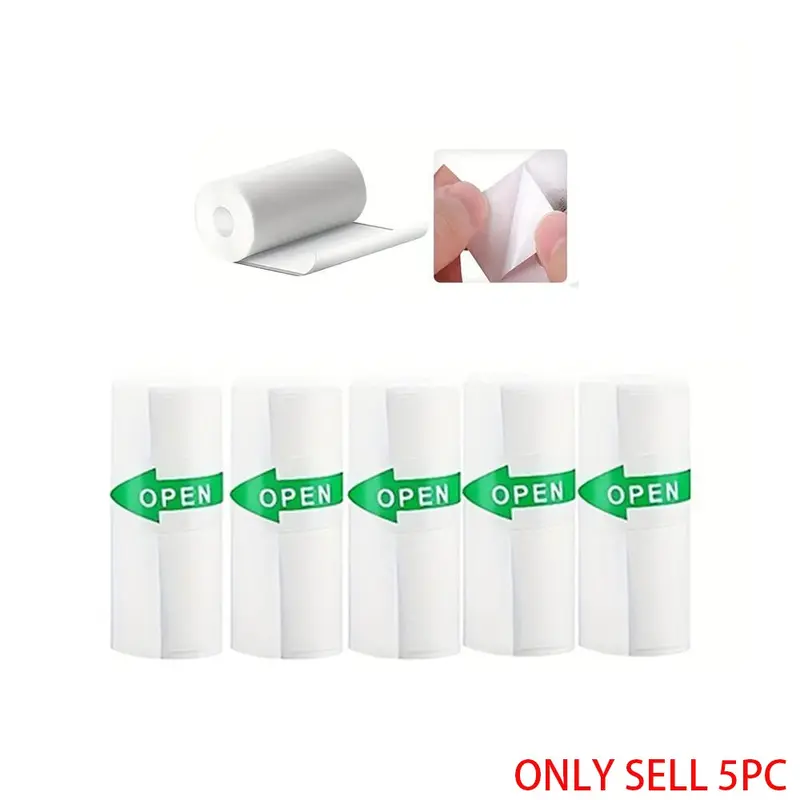 5-Roll Self-Adhesive Sticky Thermal Printer Paper, DIY Thermal Paper, Stationery Supplies for Office, Home and School