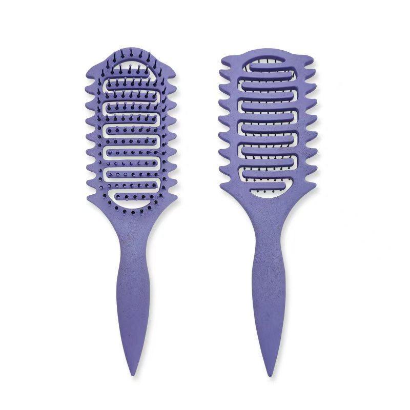 Vented Curl-Defining Brush, Curl Styling Brush, Curly Hair Detangler Brush for Curly, Wavy & Coily Hair, Airflow Comb for Fast Drying, Curl-Enhancing & Edge Lift, Detangling Brush for Wet & Dry Hair, Ideal for Travel, Home and Salon