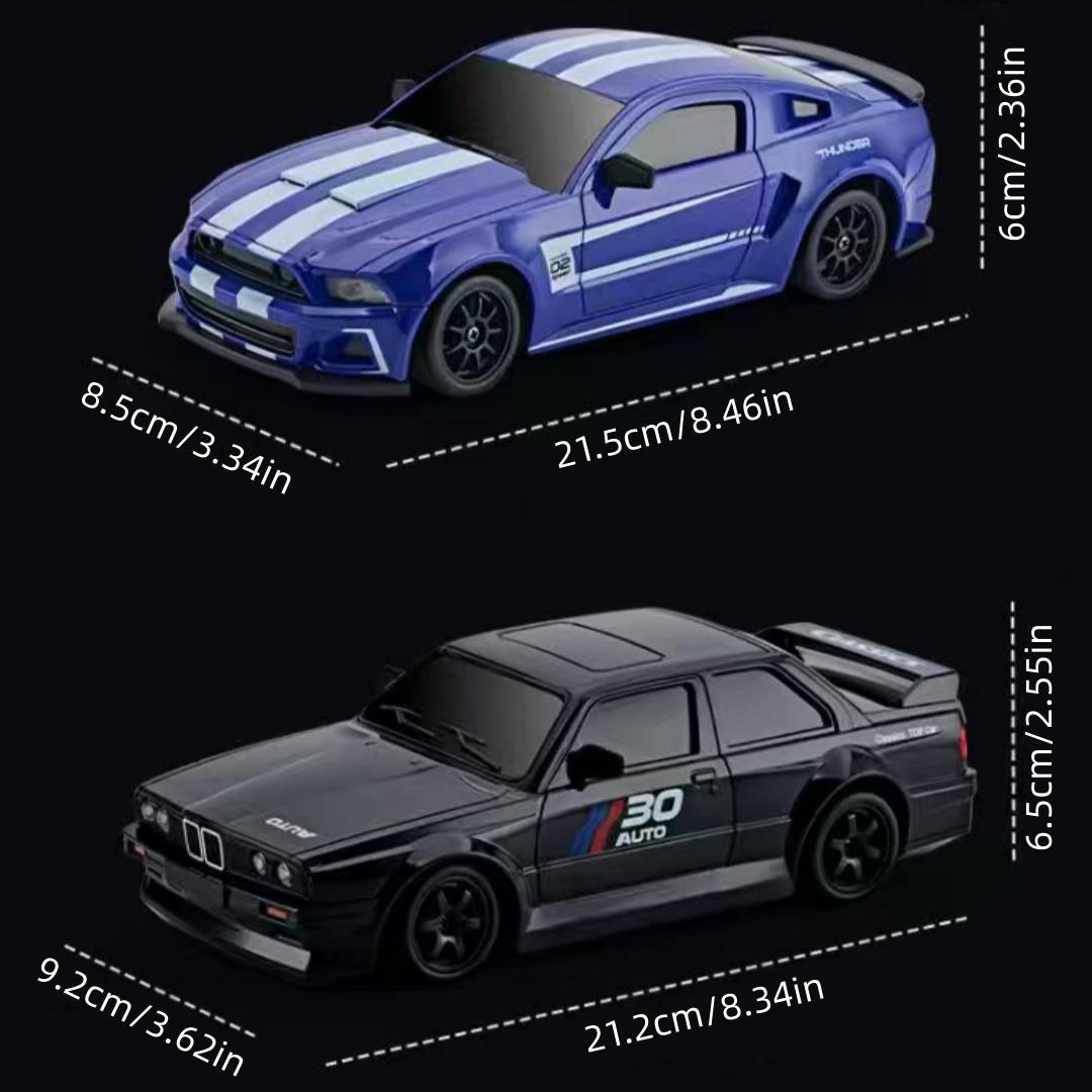 1:24 Remote Control Drift Car with 2.4GHz 4WD, Amazing Lights and Tires, Includes Road Obstacle Tools, Perfect Birthday Gift, Remote Controlled Car