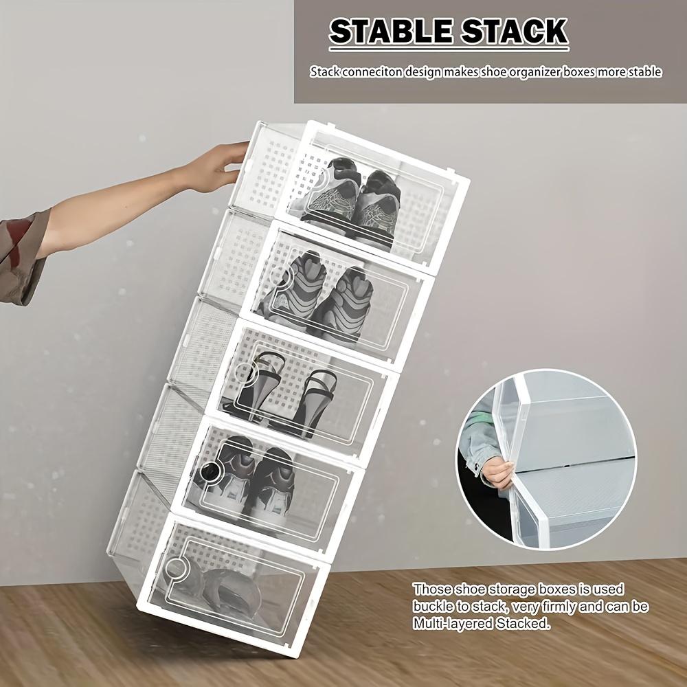 Shoe cabinet storage shoe artifact, can be stacked transparent shoe box 6/12 pieces | storage shoe rack, shoe display rack, installation is very simple