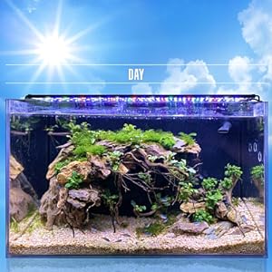 hygger 24/7 Lighting Aquarium LED Light, Sunrise-Daylight-Moonlight Mode and DIY Mode, Timer Adjustable Brightness Fish Tank Light with Extendable Bracket 7 Colors for Planted Tank