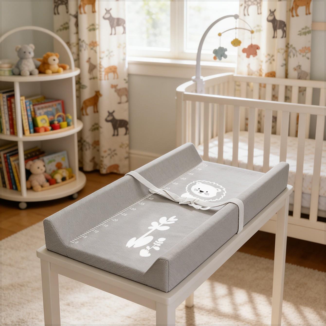 Baby Changing Table with PU Diaper Pad, Leather Infant Care Dressing Table, Baby Massage Mat, Compressed Packaging, Pure Color PU Diaper Table