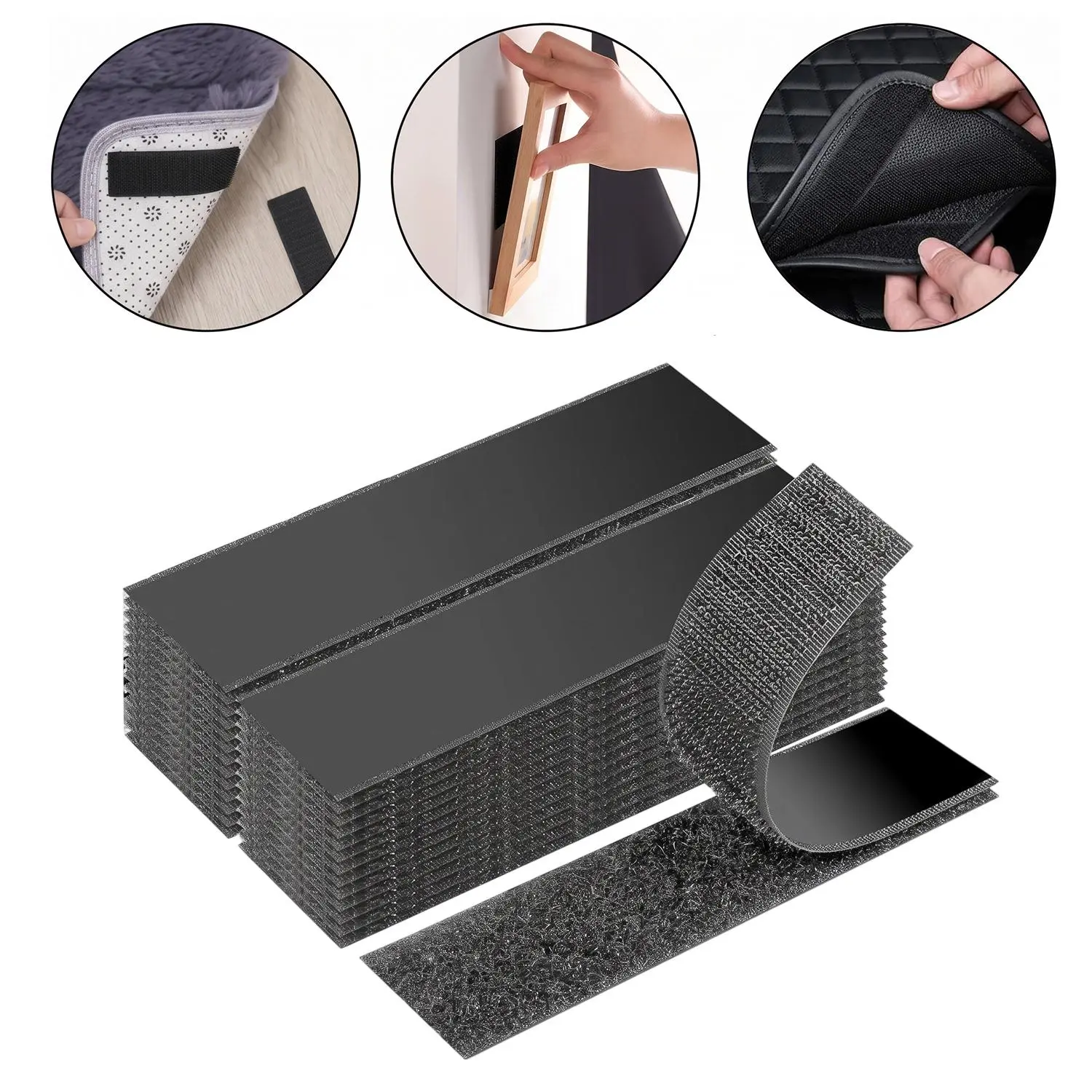 40Pairs Hook and Loop Straps Heavy Duty,Double Sided Self-Gripping Strips,Reusable Multi-Purpose Wrap Roll for Home, Office, Data Center, and More