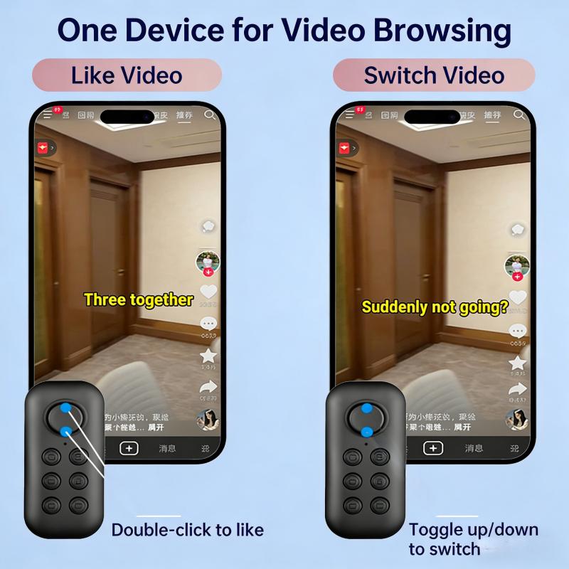 Unlock a whole new shooting experience! This mobile phone remote control supports long-range operation up to 15 meters, handling everything from taking photos and recording videos to adjusting zoom and liking videos. With its multi-functional capabilities