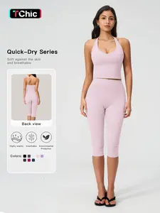 Women's Casual Tank Top & Capri Pants Set, Slim Fit Yoga Sports Clothing, Comfortable and Stylish, Perfect for Daily Wear and Exercise