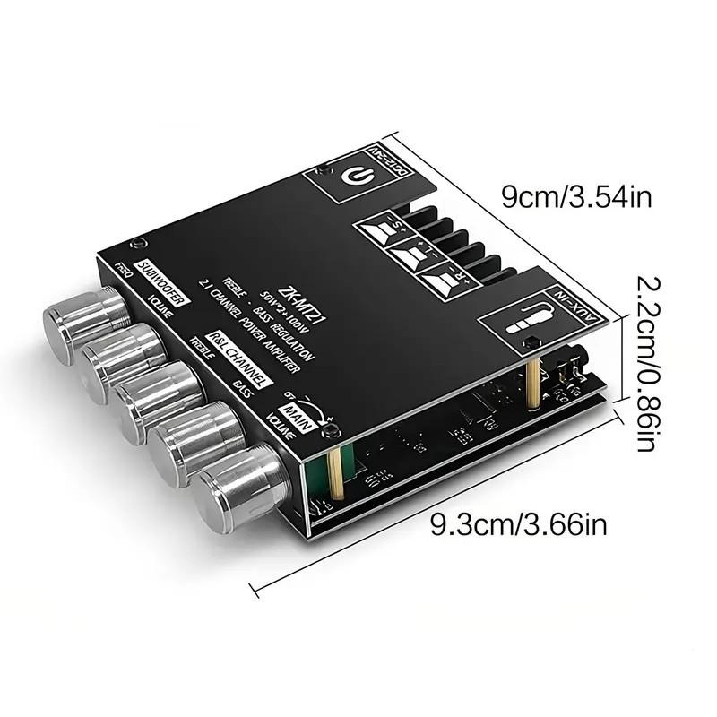 2.1 Channel Audio Receiver Power Amplifier Module, 50w X 2 + 100w BT Amplifier Board, Portable HiFi Speaker System