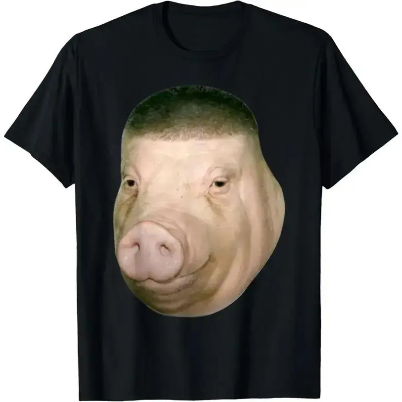100% Cotton Wigger Pig Fade Buzz Haircut Funny Meme Brainrot Unhinged T-Shirt