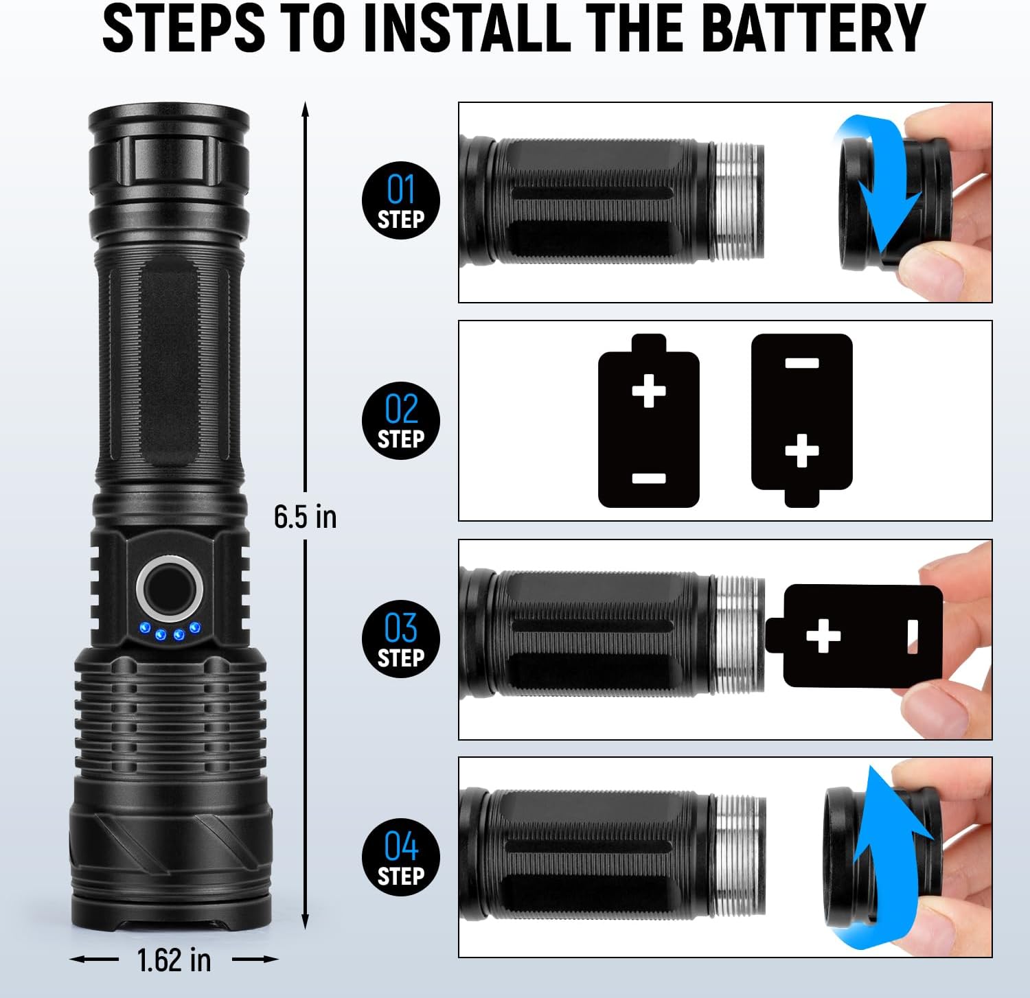 Rechargeable LED Flashlights High Lumens, 90, 000 Lumens Super Bright Flashlights with 5 Modes, Waterproof Powerful Flash Light Multifunctional Flashlights for Home Camping Hiking(2Pack) Rechargeable LED Flashlights High Lumens, 90, 000 Lumens Super Bright Flashlights with 5 Modes, Waterproof Powerful Flash Light Multifunctional Flashlights for Home Camping Hiking(2Pack)