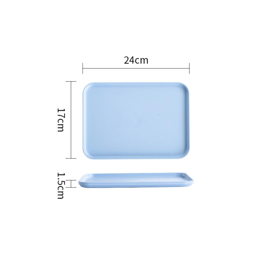 1 Piece Plastic Solid Color Tray, Household Rectangular Serving Table Storage Plate For Tea Cup, Water Cup, Breakfast, Dessert, Plastic Dessert Plates, Plastic Serving Platters, Dessert Serving Trays