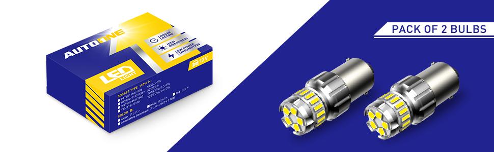 AUTOONE 1156 LED Bulb, LED Reverse Lights 300% Brighter BA15S 7506 1003 1141 P21W 6500K White LED Replacement for Backup Light, Tail Light, Pack of 2 AUTOONE 1156 LED Bulb, LED Reverse Lights 300% Brighter BA15S 7506 1003 1141 P21W 6500K White LED Replacement for Backup Light, Tail Light, Pack of 2