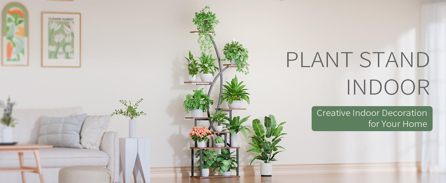 Artistic Plant Stand with Adjustable Grow Light,Baking Paint Waterproof Metal Flower Rack Organizer,Standing Storage Display Shelf, Wall Installation for Decoration Artistic Plant Stand with Adjustable Grow Light,Baking Paint Waterproof Metal Flower Rack Organizer,Standing Storage Display Shelf, Wall Installation for Decoration