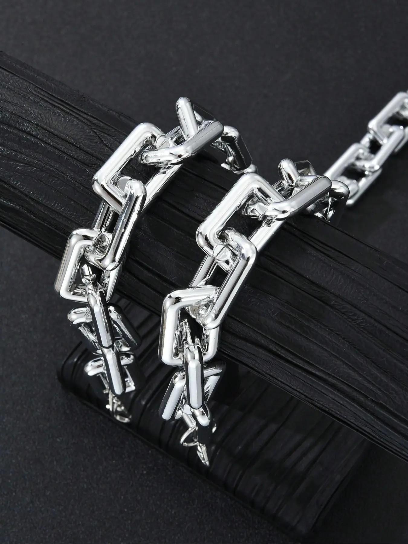 Luxury Oversized Cuban Link Chain Jewelry Set for Women, Thick Gold Plated Statement Necklace & Bracelet, Bold Streetwear Hip Hop Style, High Shine Chunky Chain Accessories for Party Club Daily Outfit, Trendy Fashion Gift for Her