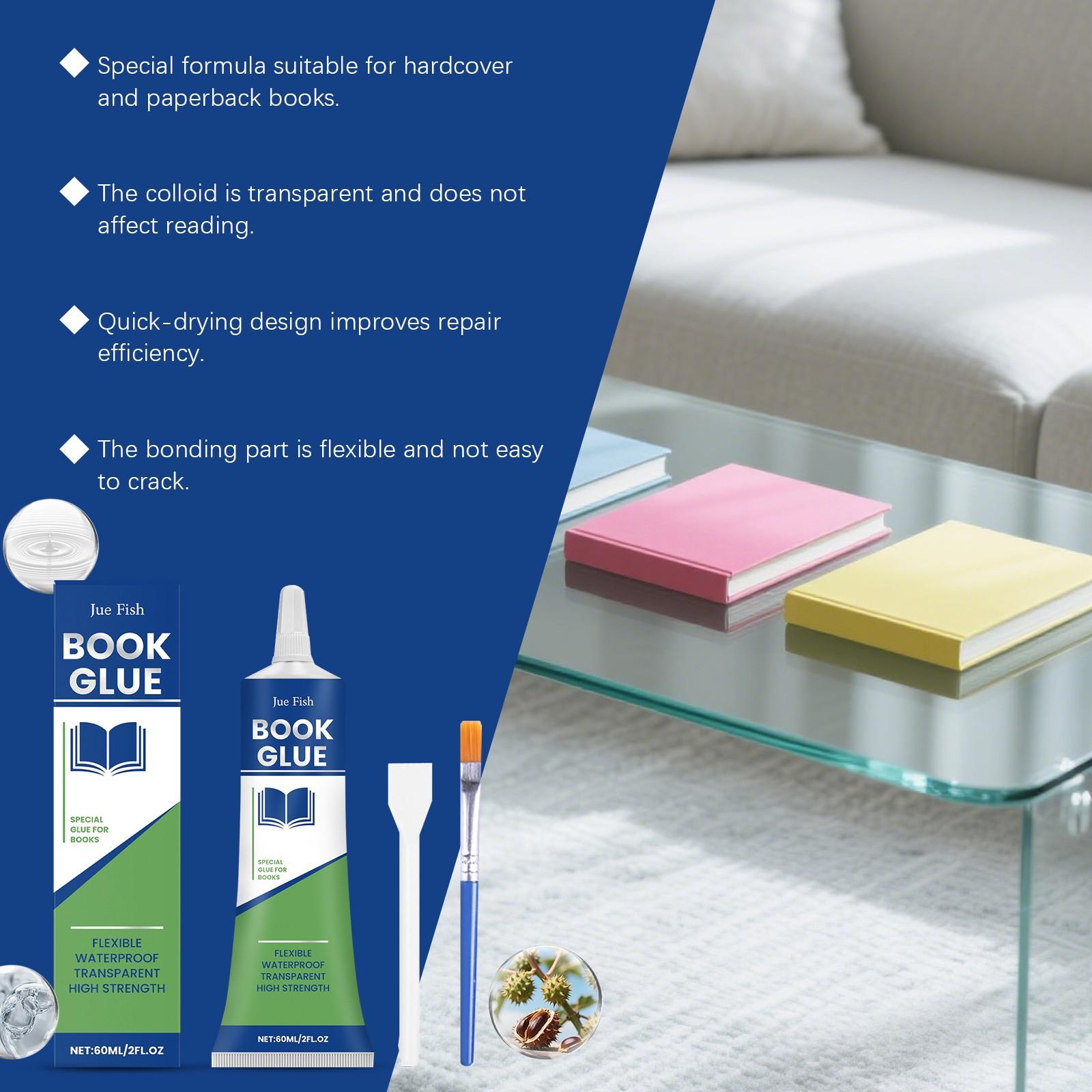 2-Pack Set Of Resin Book Repair Glue (60ml*2 + Brushes), Neutral And Mild Formula, Stable Adhesive For Books And Archival Paper, Transparent And Fast-Drying, Meets Daily book Repair Needs