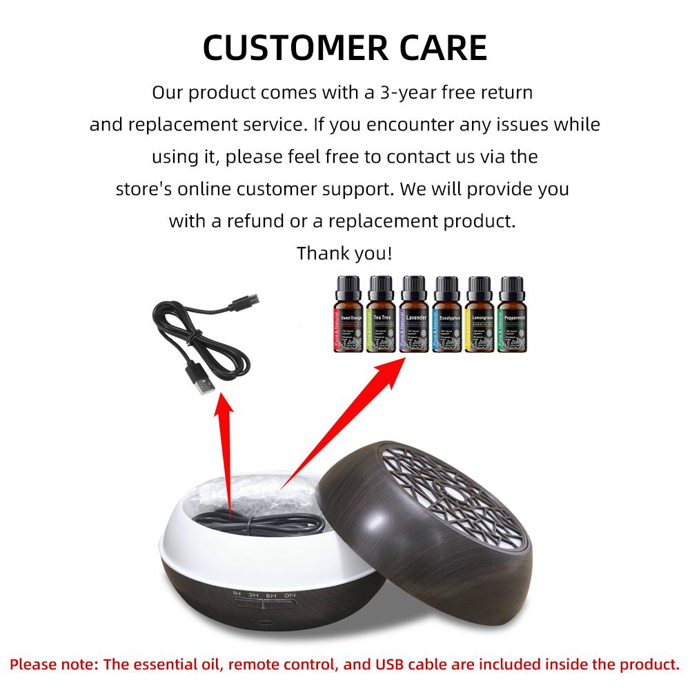 500ml Diffuser, 6 Soothing Oils, 7 Mood Lights , Auto-Off & Whisper-Quiet for Better Sleep & Stress Relief