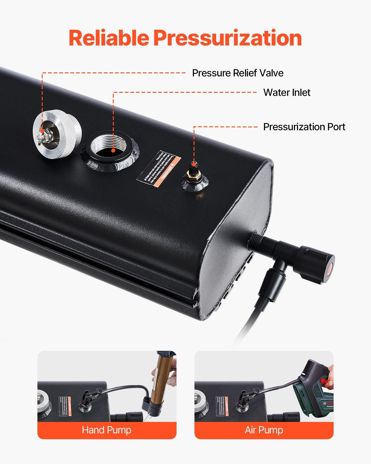 fathersdaygift  VEVOR Roof Rack Water Tank, 7 Gal, Multi-Dispensing Outdoor Tank with 2 Splash-Guard Panels T-slot, High-Capacity Aluminum Tank with Pressurization Port, Fit for Trunks, Roll Bars, Crossbars