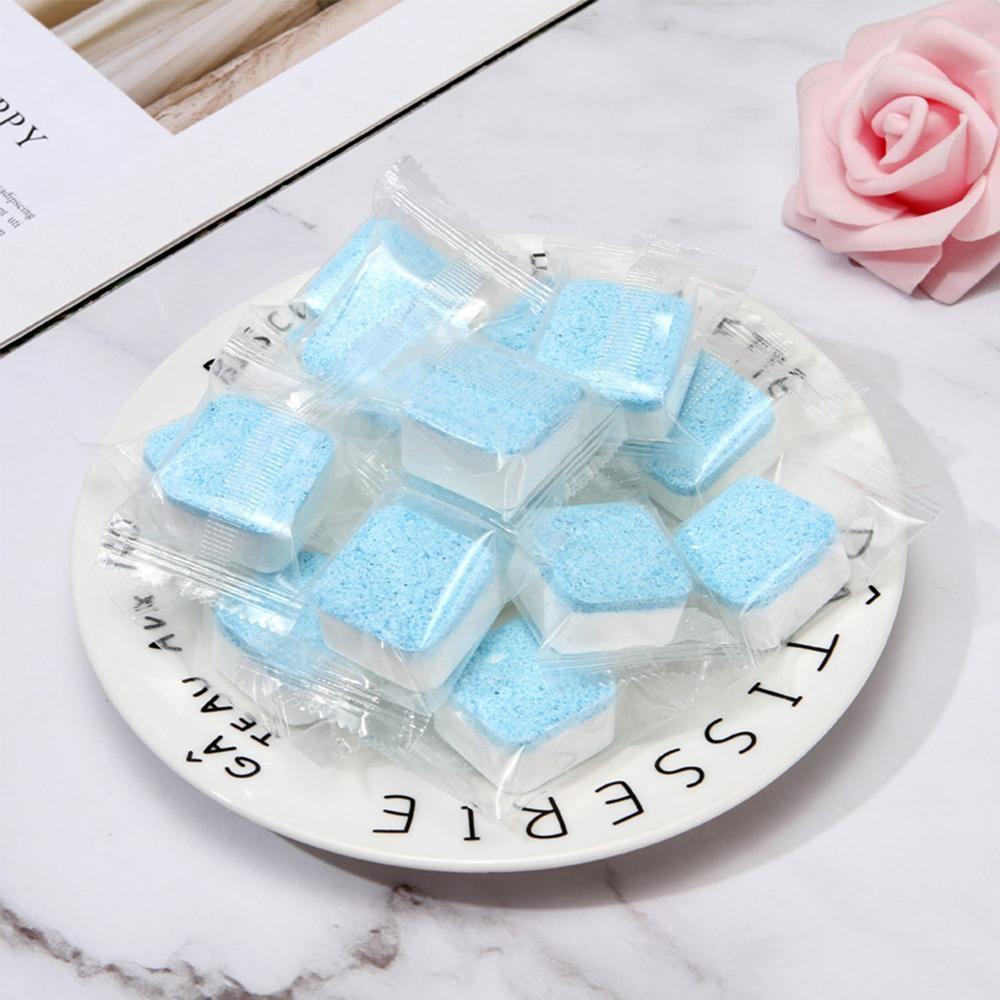 12pcs Washing Machine Cleaner Descaler, Cleaners Tablets, Washer Maintenance Tablets, Deep Cleaning Tablets Household for He Front Loader Top Load Washer, Septic Safe Eco-Friendly Deodorizer, Soap Scum Remover, Household Cleaning Products