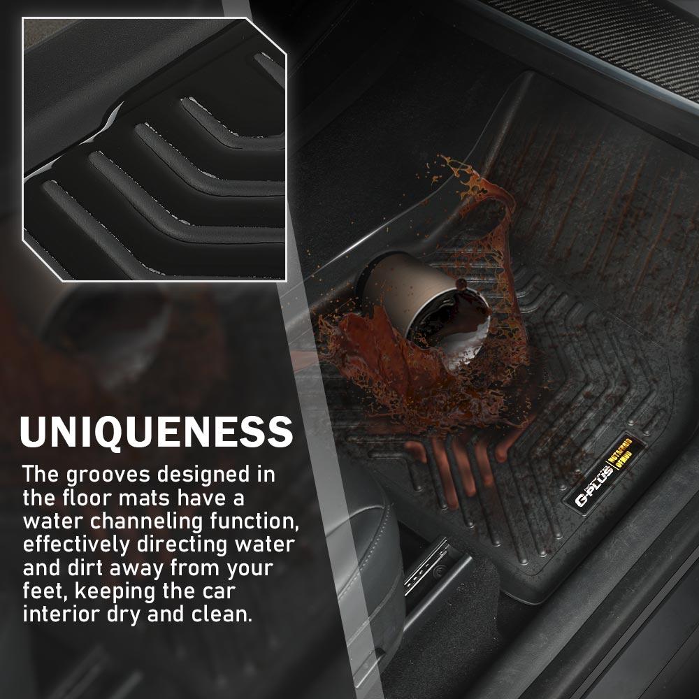 G-PLUS Fit For Tesla Model 3 &  Model Y 2017-2025 All-Weather Rubber Liners Floor Mats,New Waterproof Heavy Duty Car Mats,3 Piece Trim to Fit Floor Mats Fit for Model 3,Model Y,Model S