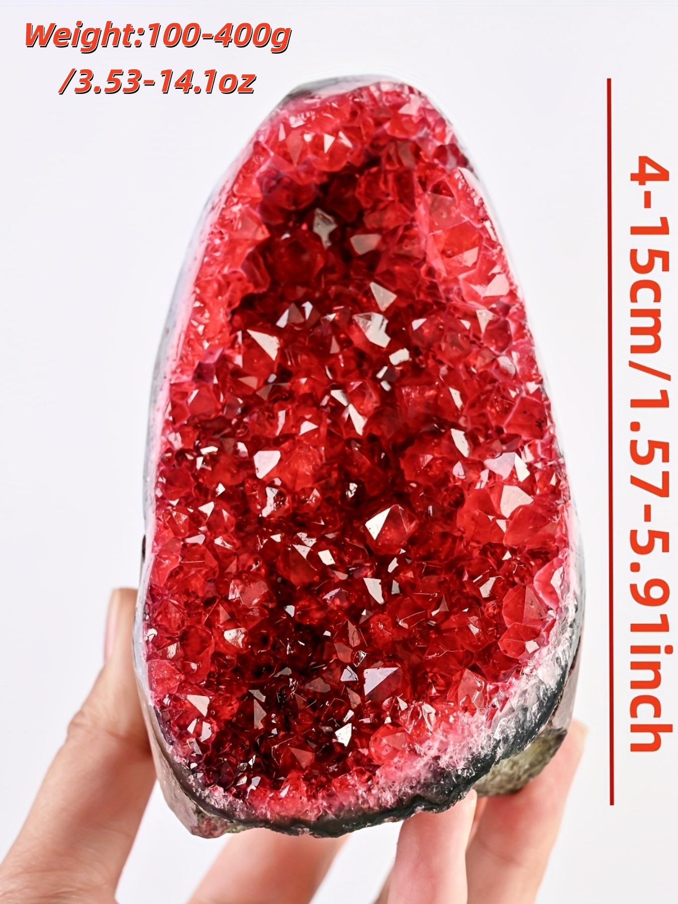 1pc Rare Red Geode Cut Base Cluster - High-Quality Natural Stone with ...