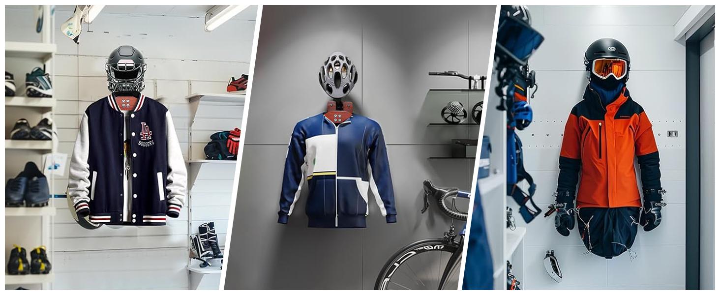 OneTigris 130lbs Adjustable Heavy-Duty Gear Wall Mount Organizer for Football, Cycling, Skiing, Upgraded Hook &  Wider Reinforced Iron Frame, Wall Racks