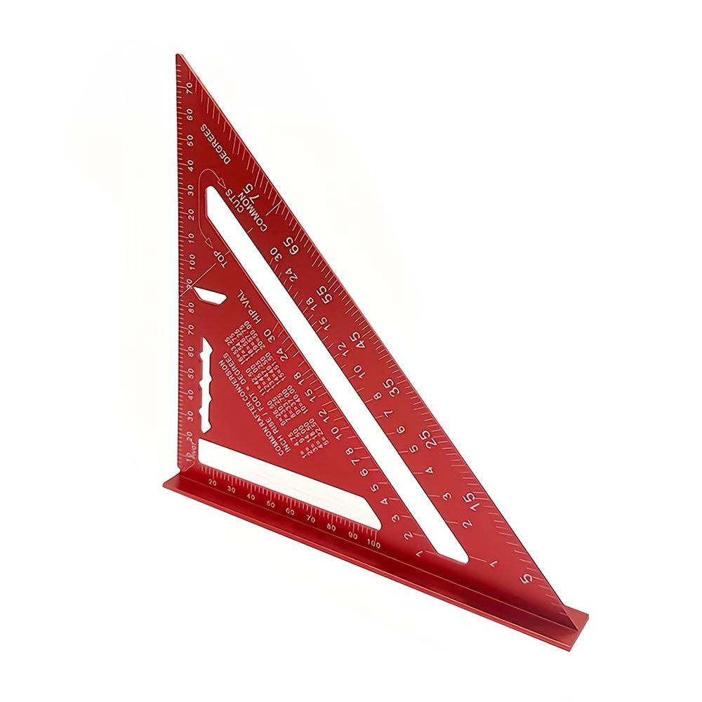 7 Inch Metric Triangular Ruler High Precision with 90° & 45° Angles Linear Measurement for Woodworking, Metalwork, Roofing, Drawing