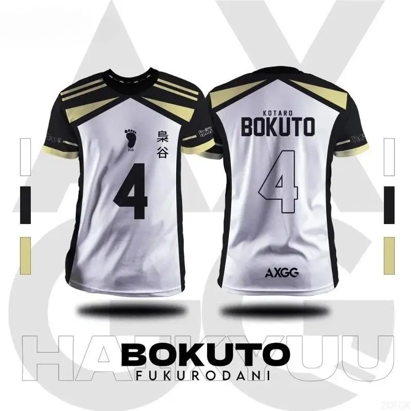 Haikyuu Fukurodani Bokuto Anime Menswear, 2025 New Summer Casual Round Neck Short-Sleeve Jersey Top, Men's T-Shirt Clothing