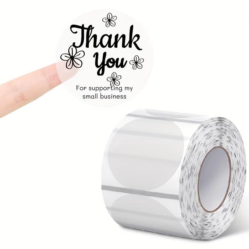 Transparent Round Thermal Labels, Self-Adhesive Thermal Label Paper, Barcode Address Shipping Logo Business Home Label Stickers