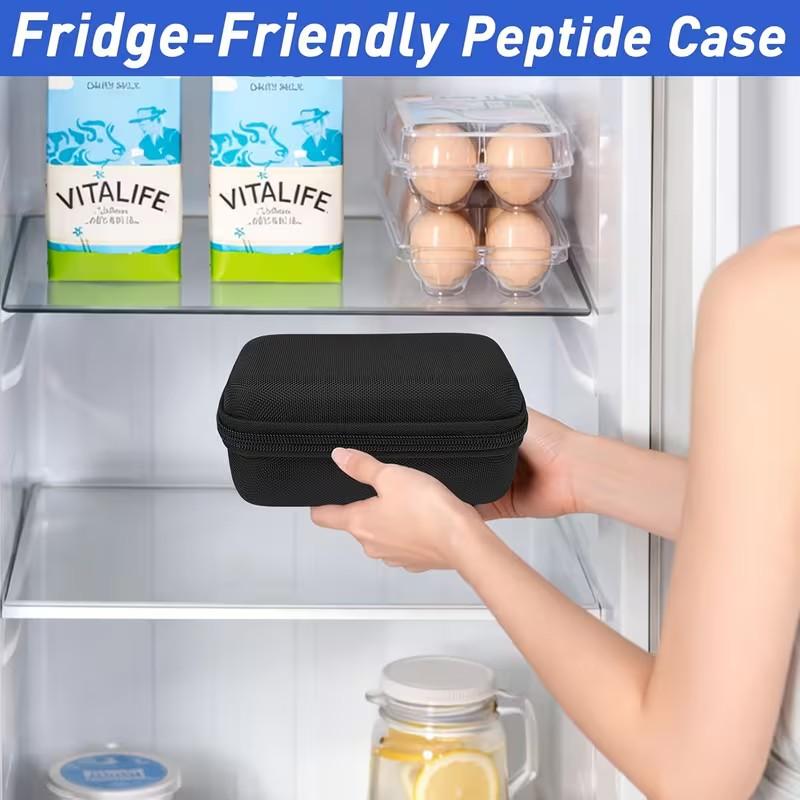 ❄️Peptide Storage Box, 15-Compartment Organizer with Mesh Pockets, Ideal for 0.1oz, 0.17oz, 0.34oz Bottles, Perfect for Refrigerator Use, Box Organiser