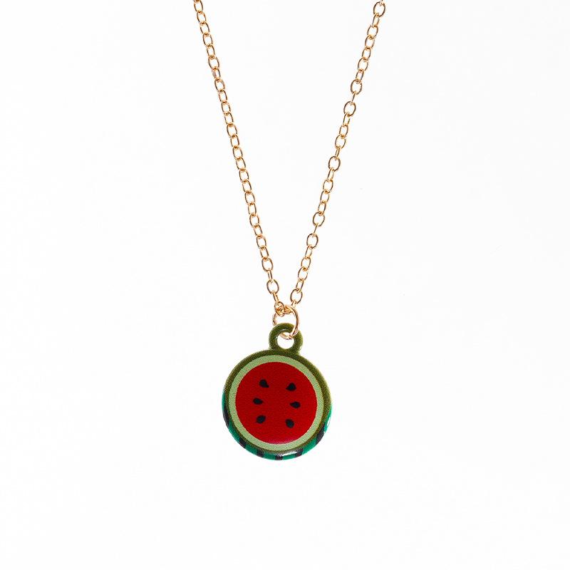 Summer Style Watermelon Pendant Necklace - Fashionably Simple, Versatile and Cute Necklace