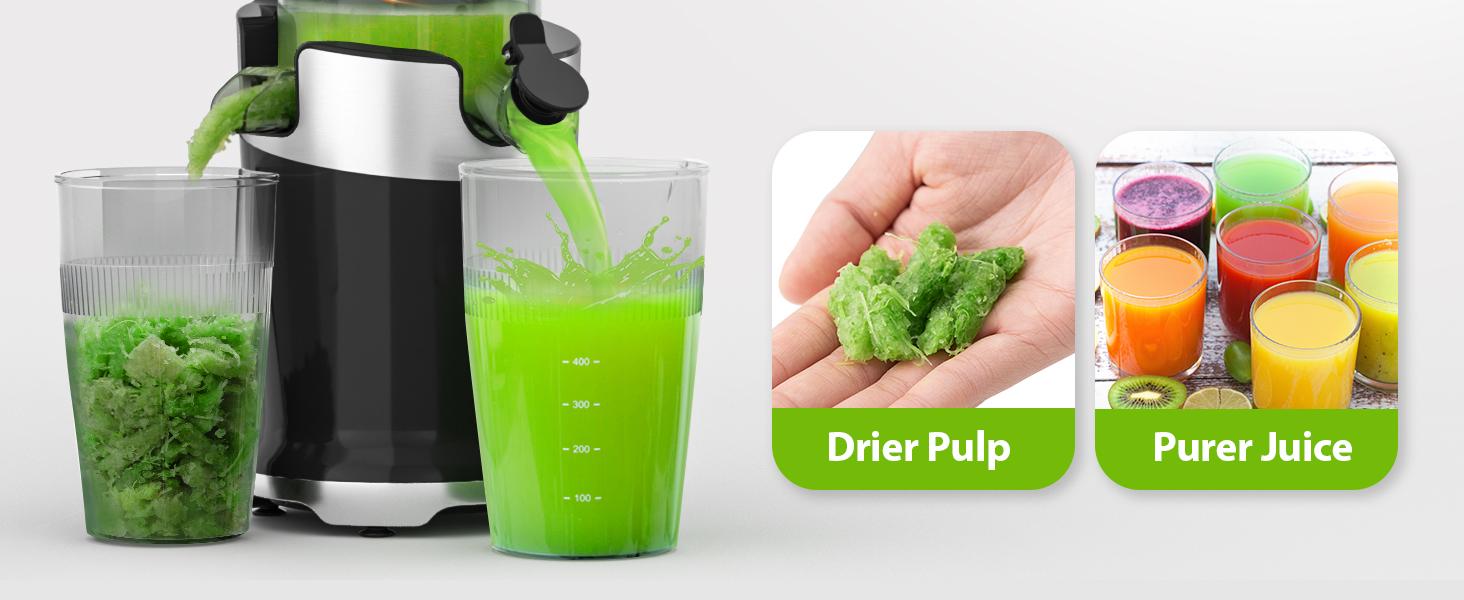 Cold Press Juicer Fits Whole Fruits, Aeitto Masticating Juicer Machines with Wide Feed Chute, Juice Extractor Machine Easy to Clean, High Juice Yield, Easy to Assemble, Self Feeding Cold Press Juicer Fits Whole Fruits, Aeitto Masticating Juicer Machines with Wide Feed Chute, Juice Extractor Machine Easy to Clean, High Juice Yield, Easy to Assemble, Self Feeding