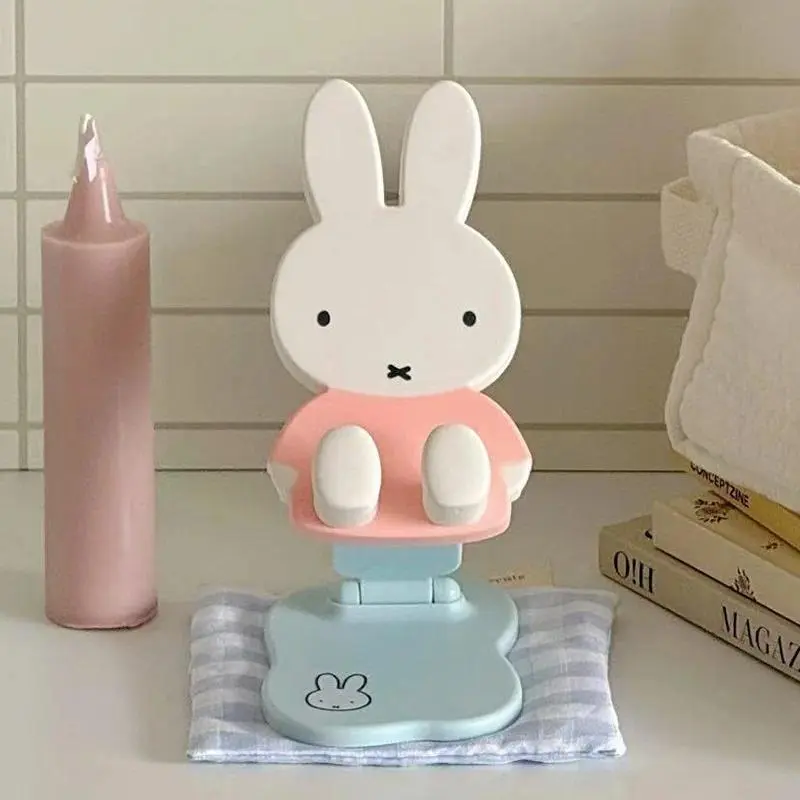 Cute Miffy Series Telescopic Folding Mobile Phone Desktop Stand Computer Tablet Cartoon Support Accessories Friend Birthday Gift