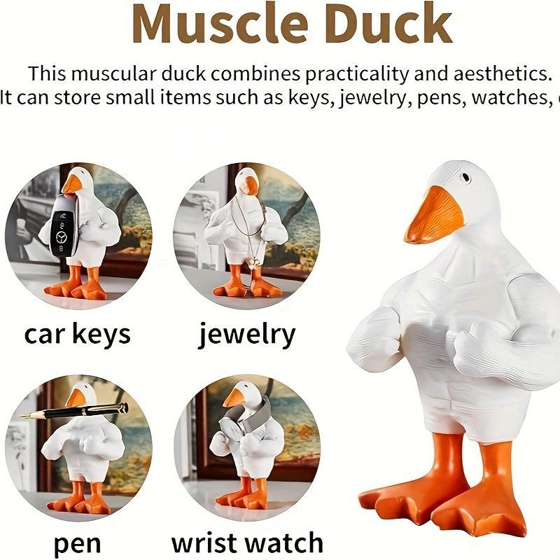 1 3D printed magnetic muscle duck or goose desktop decoration, suitable for office, living room, bedroom, gym decoration, parties, birthdays, carnivals, Christmas or New Year celebrations