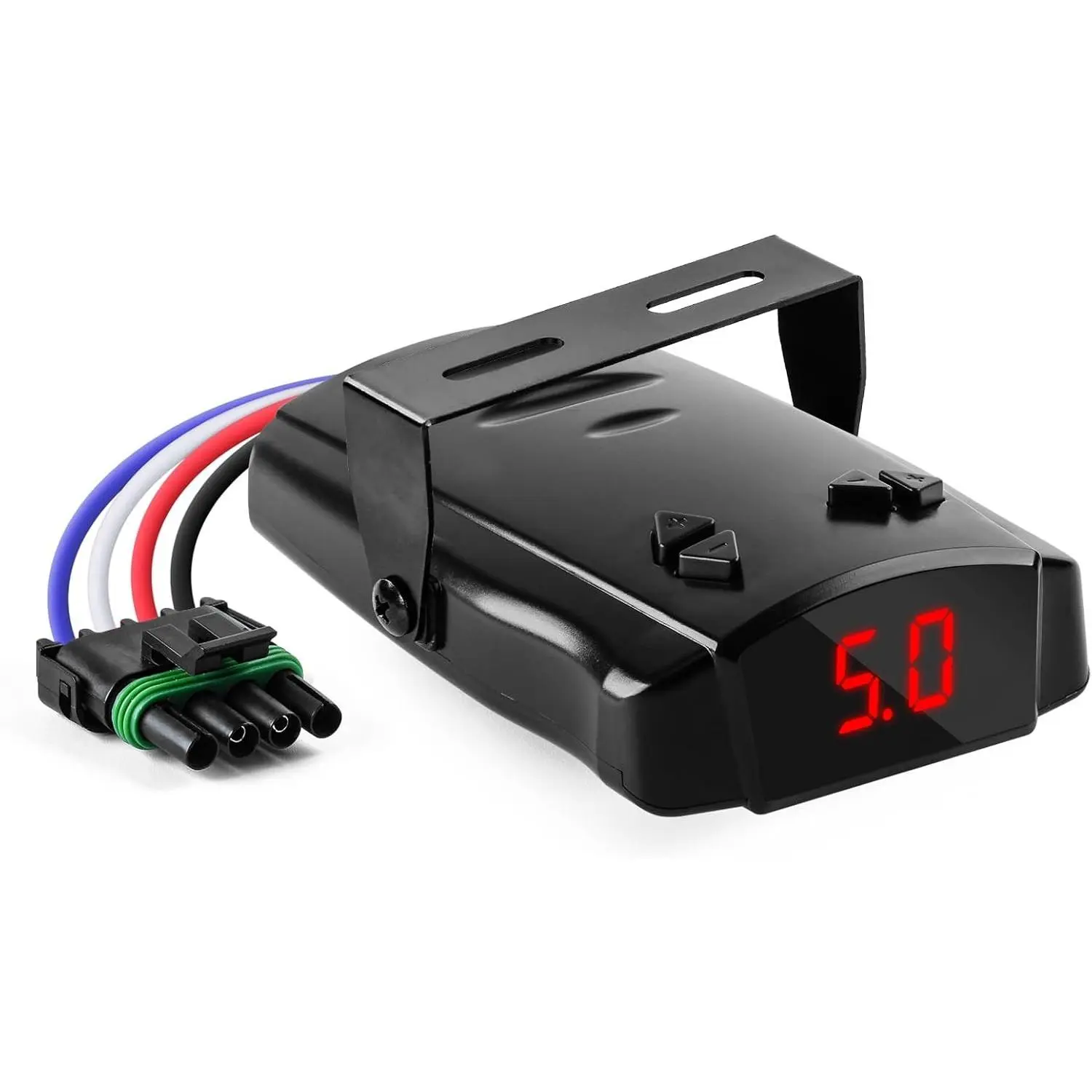 Trailer Brake Controller, Time-Delay Brake Controller for 1-4 Axle Trailers, Safety Protection with Overload/Short-Circuit Alerts for Light-Duty & Occasional Towing