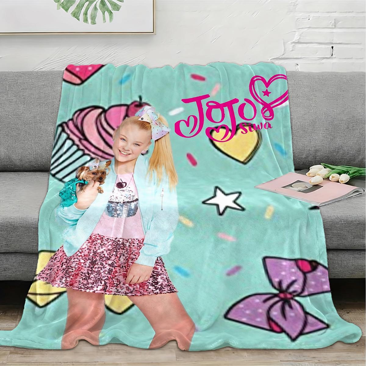 JoJo Siwa design  flannel blanket, exclusive gift for home, office, camping travel, personalized pattern design, modern style, soft texture