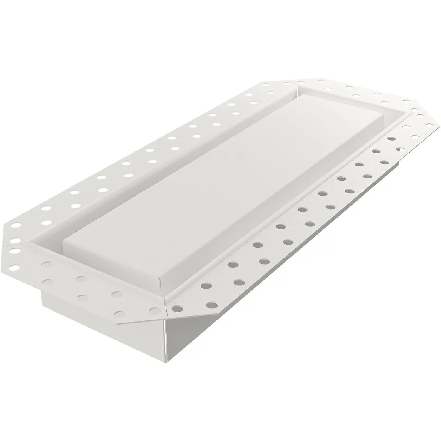 Drywall Pro Flush Wall Vent Cover 4x12 Inch, AC & Heat HVAC Wall and Ceiling Cover, Air Register, Luxe, Steel, White