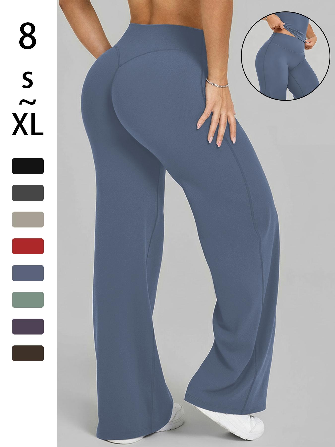 Women's High Waist Elastic Straight Leg Pants, Casual Soft Sporty Yoga Pants, Running Pants, Loose Fit Fashionable Fall Winter Daily Wear