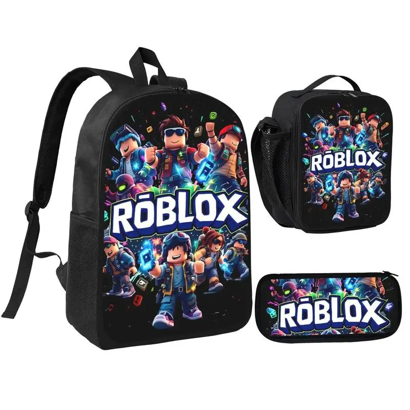 Printed 3-piece backpack set, suitable for primary and middle school students as well as teenagers; lightweight, stylish, sturdy, and durable.