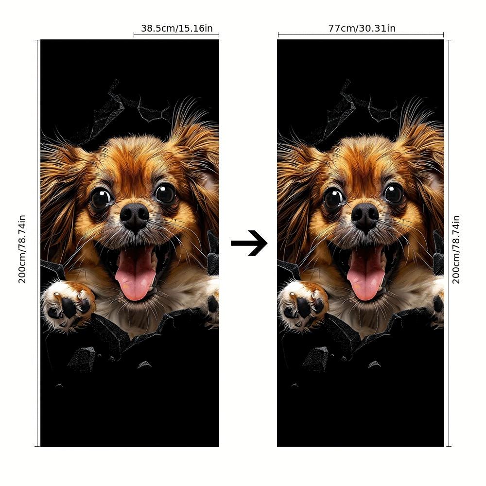 2pcs Cute Dog Wall Sticker Creative Animal Door Decoration Self ...