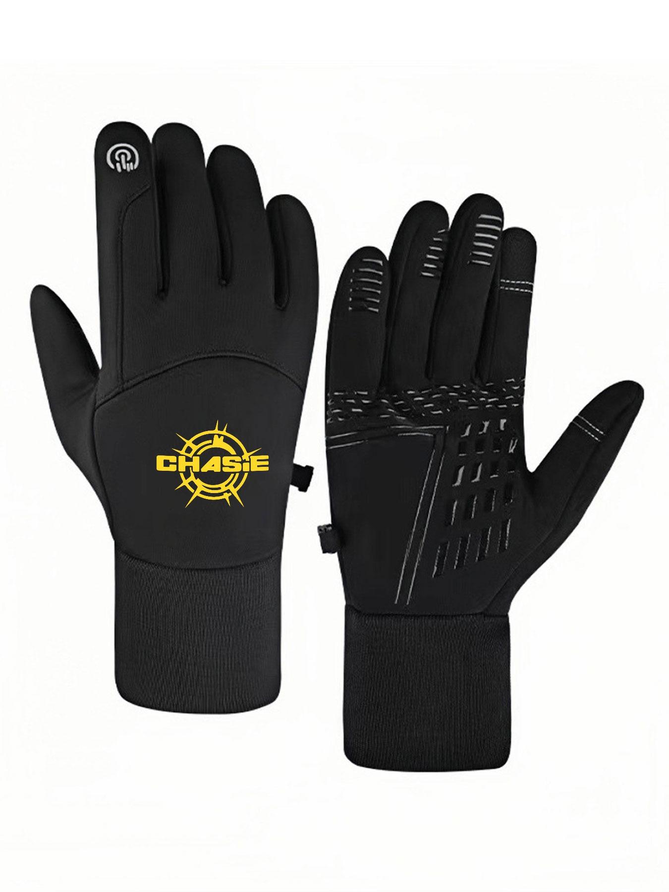 1pc with  Chasis Design Sunburst Music Note Logo LetteringRe winter gloves Touchable gloves Touch Screen Breathable Running full finger gloves for men women Soft winter gifts Cozy Stylish