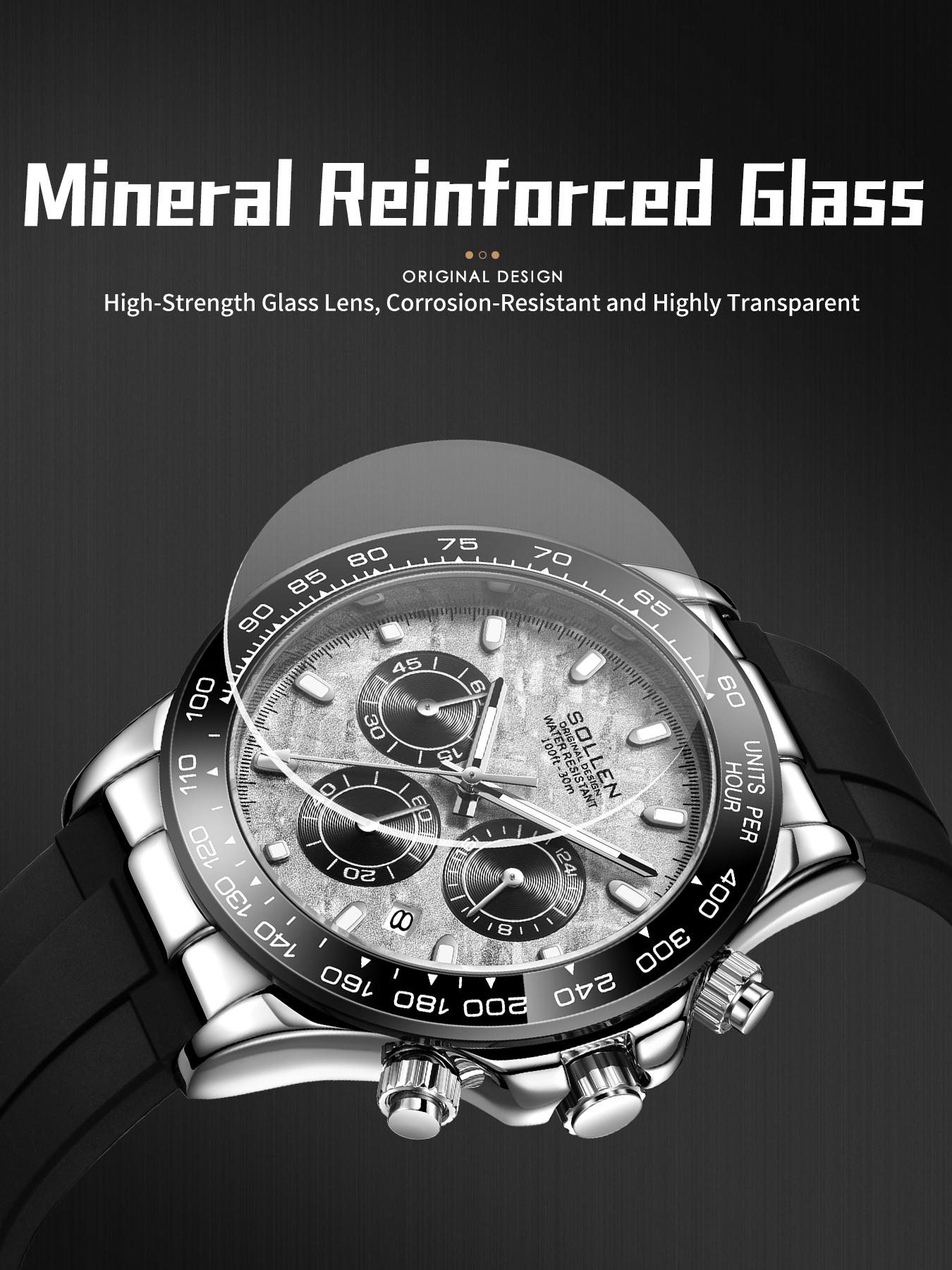 [0407] Luxury Men's Multifunction Quartz Watch – Large Dial Day/Date Display, 24-Hour Chronograph, Water-Resistant Silicone Strap, Modern Sport Design | Premium Gift for Boyfriend, Husband, Christmas, Valentine’s Day, Father’s Day & Anniversaries – 713