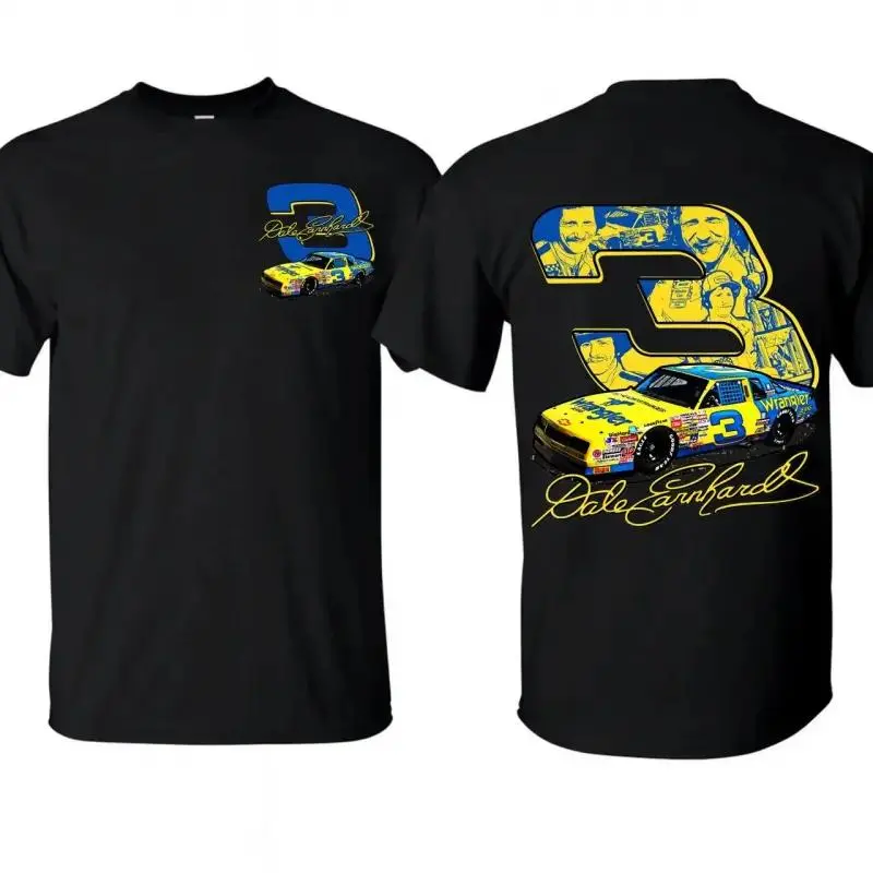 🏁 [100% Cotton]Dale Earnhardt "The Intimidator" # 3 Vintage Racing Graphic Tee – NASCAR Motorsports fashion shirt, Oversized Streetwear T-Shirt, Y2K Career Collage Print, Viral TikTok Racing Fan Apparel, Black Cotton Casual Summer Outfit, Gift for Race Fa
