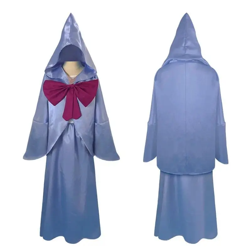 Cinderella Costume Woman Halloween Costume Cinderella Fairy Godmother Cosplay Costume Blue Dress Halloween Carnival Party Clothe