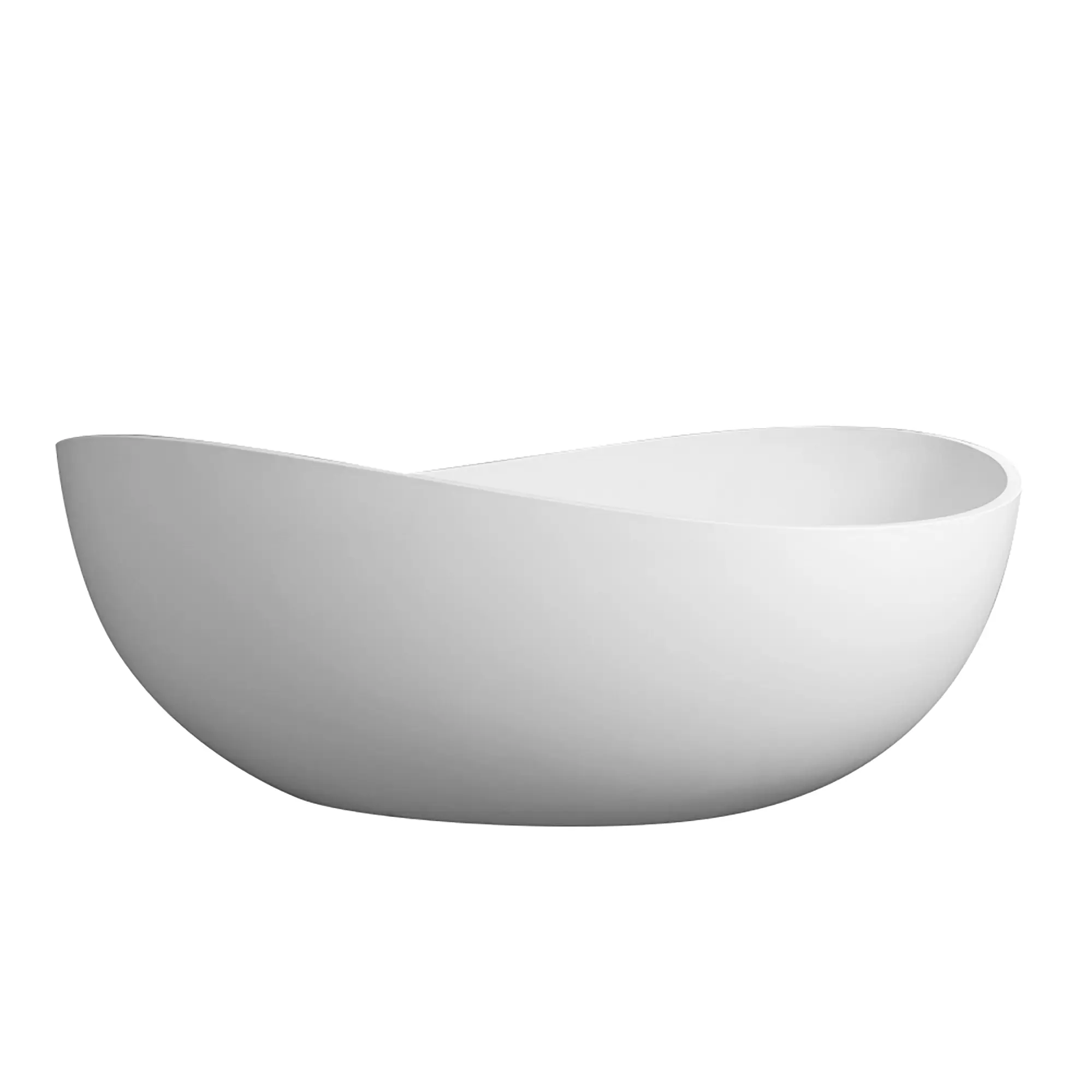 Nokaa 63 Inch Solid Surface Freestanding Deep Soaking Bathtub for Bathroom, Matte White One-Piece Stone Resin Composite Tub, Spa-Like Soak, Slip-Resistant Contour, Easy Clean, Single Box, Solid Surface Material