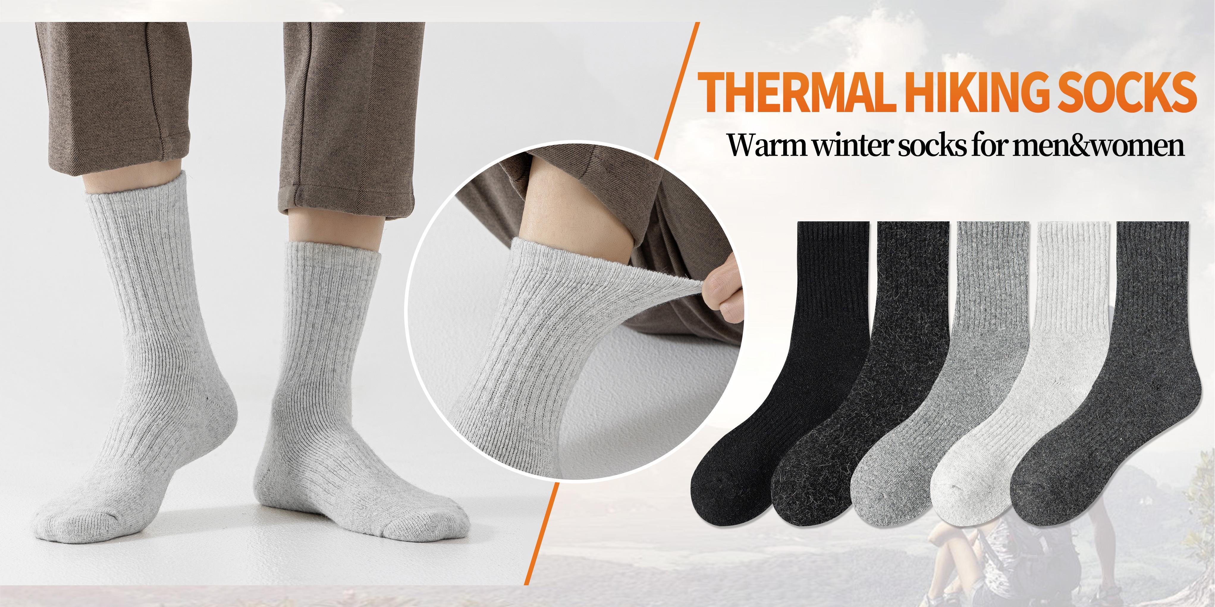 5 Pairs Womens Merino Wool Thermal Socks Winter Thick Warm Hiking Cozy Crew Comfy Boot Socks Womenswear Makapal
