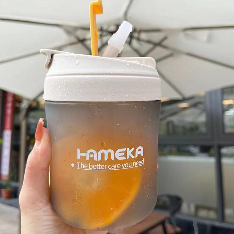 Water Bottle with Straw, 1 Count 550ml Portable Leak Proof Drinkware for Home & Office, Durable Cute Water Bottle for Music Festival, Reusable Water Bottles