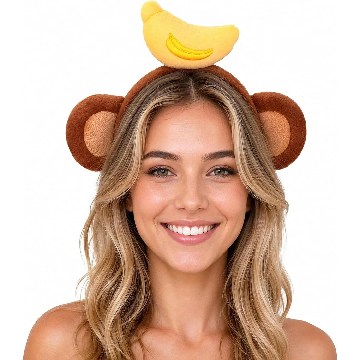 Unisex Monkey Ears Headband with Crown on The Top Monkey Headband Animals Costume Accessories  Women New model