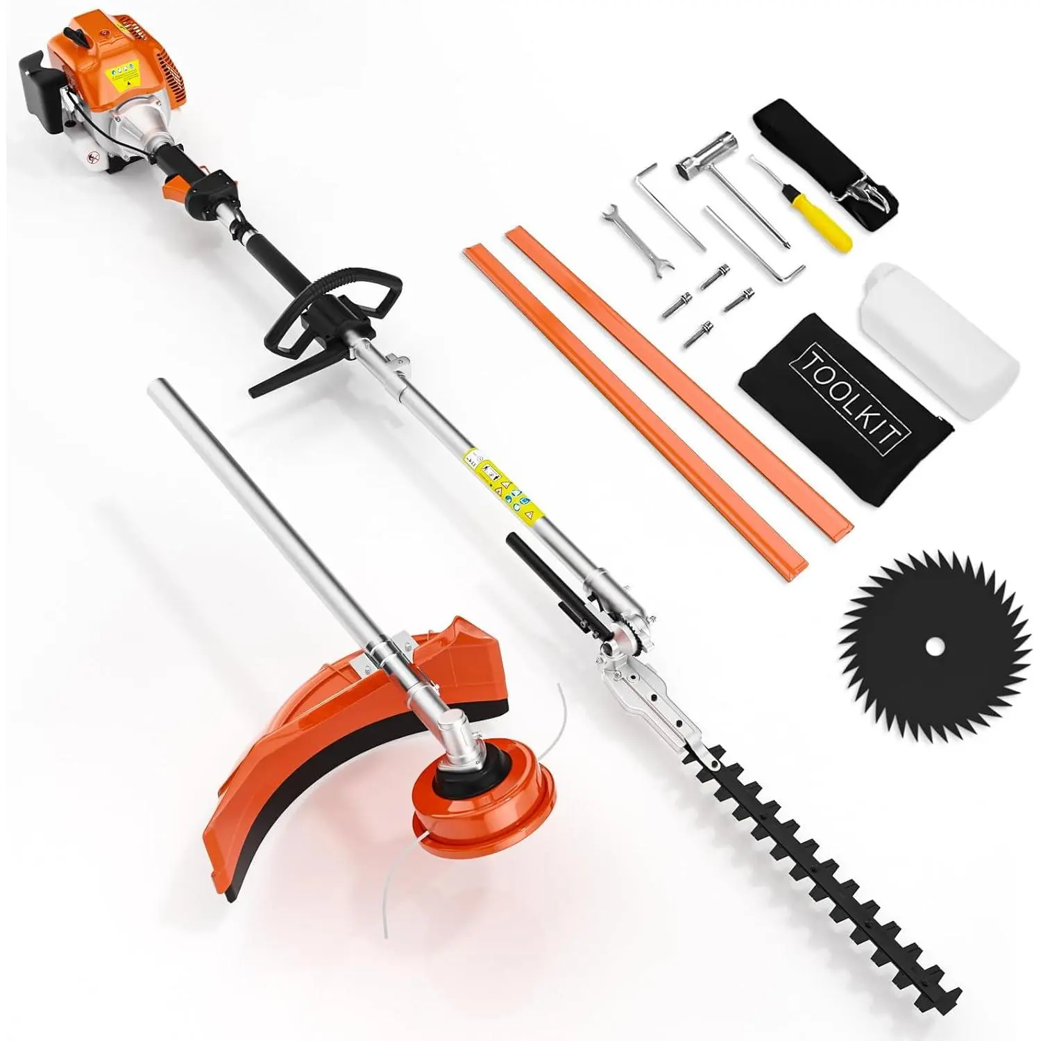 52cc 3 in 1 Multi Functional Trimming Tools, 2-Stroke Brush  Gas ,Gas Weed Eater Trimmer with 3 Detachable Trimming Heads for Weeds and Grass
