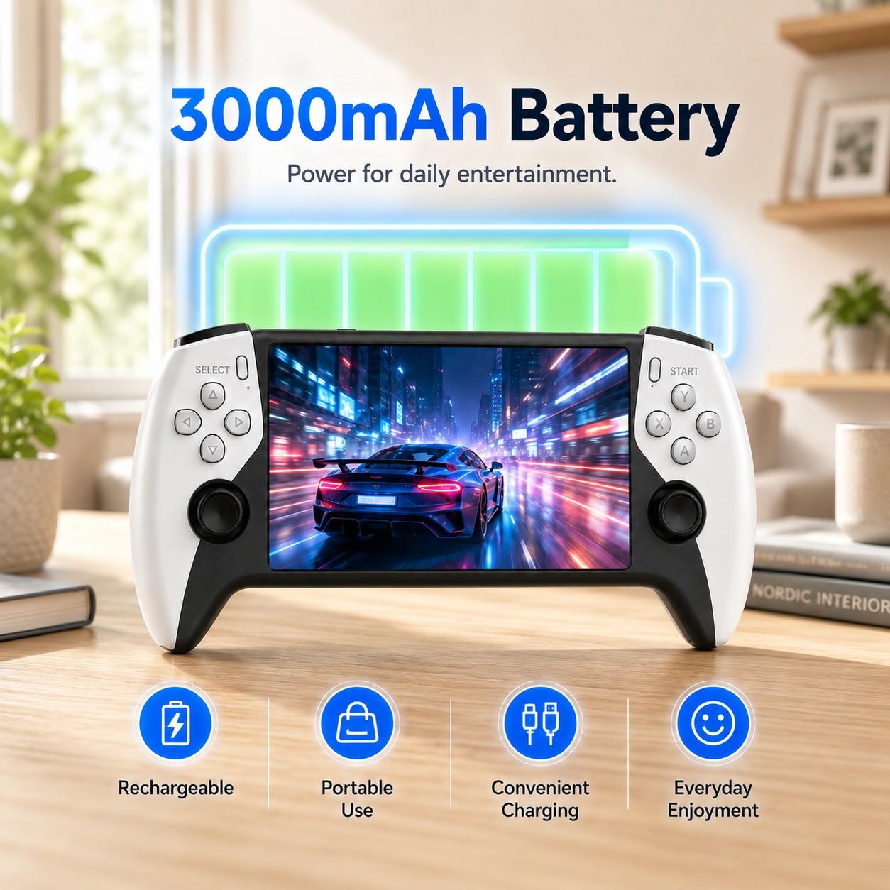 Sf3500 Retro Portable Handheld Console, Compact 5 Inch IPS HD Screen, Dual Joysticks, Compatible with Multiple Arcade Simulators, Ideal for Gaming Lovers